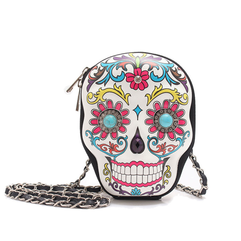 Cowgirl Trendy Sugar Skull Calavera Day of The Dead Crossbody Handbag Messenger