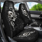 Skull Design Car Seat Cover Gray Set of 2
