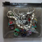 19" SUGAR SKULL CHARM NECKLACE, DAY OF THE DEAD SKULL NECKLACE, Snake Chain, NEW