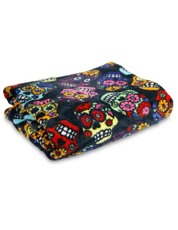 Day Of The Dead Fleece Blanket Throw Sugar Skull Cool Unique Gift