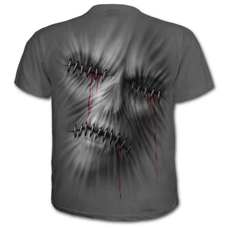 Mens Halloween 3D Print Skull Skeleton T-shirts Tops Short Sleeve Casual Tee US