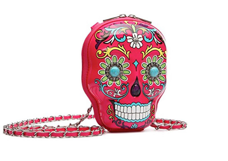 Cowgirl Trendy Sugar Skull Calavera Day of The Dead Crossbody Handbag Messenger