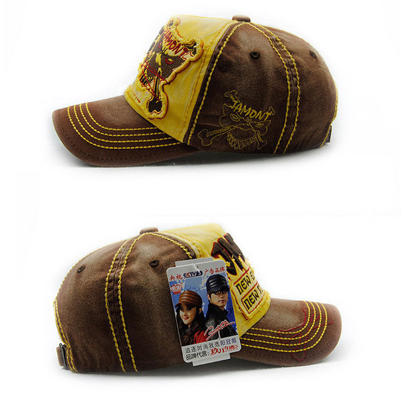 Men Women Black Baseball Cap Snapback Skull Hat Hip-Hop Adjustable Bboy Cap