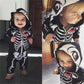 Newborn Kids Baby Girls Boys Romper Skull Hooded Bodysuit Jumpsuit Outfits 0-24M