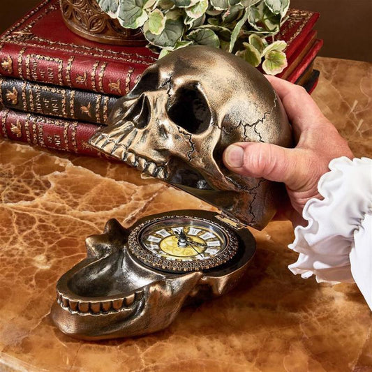 Design Toscano  Memento Mori Skull Clock
