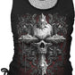 Spiral Cross Of Darkness, 2In1 Neck Tie Mesh Top Black |Skull|Gothic|