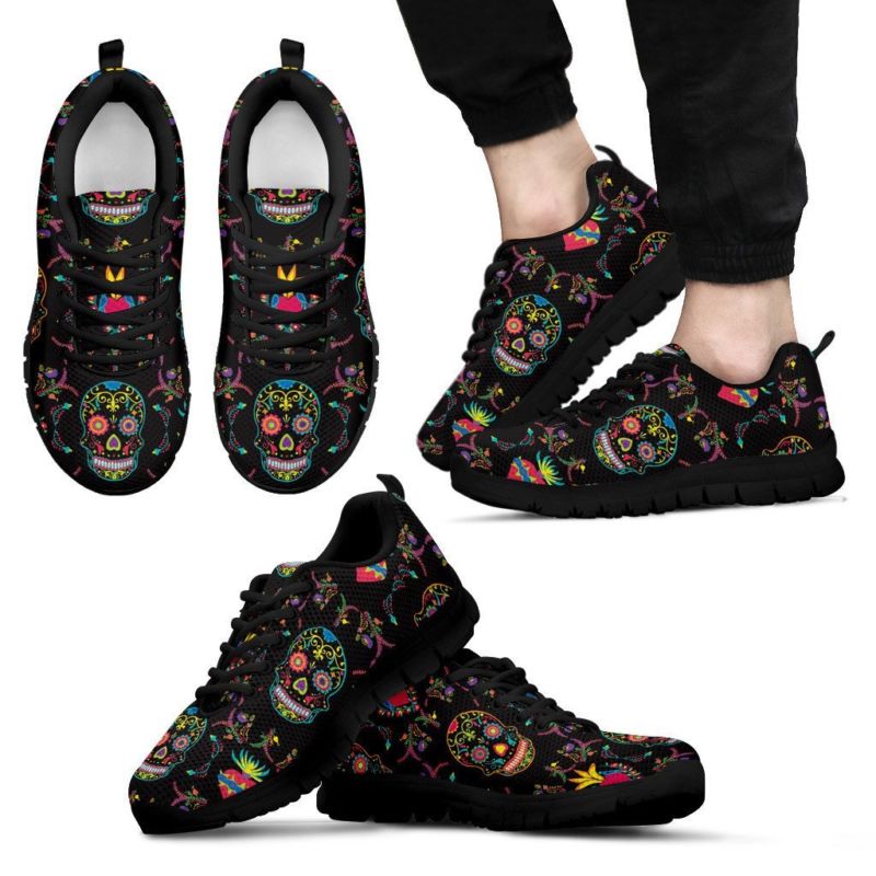 Sugar Skulls Running Shoes (Unique running shoe for men, women, and kids)