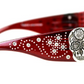 Montana West Sugar Skull Collection Sunglasses Red/Silver