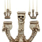 Gothic Trio Ossuary Skulls And Skeleton Bones Candelabra Candle Holder Decor