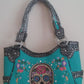SUGAR SKULL CONCEALED CARRY HANDBAG PURSE BLUE COME WITH 2 FREE GIFTS - SKULL HAT AND A BRACELET
