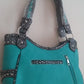 SUGAR SKULL CONCEALED CARRY HANDBAG PURSE BLUE COME WITH 2 FREE GIFTS - SKULL HAT AND A BRACELET
