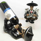 Mariachi Skeleton Skull Wine Bottle Holder and Salt Pepper Shaker Set Home Decor