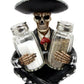 Mariachi Skeleton Skull Wine Bottle Holder and Salt Pepper Shaker Set Home Decor