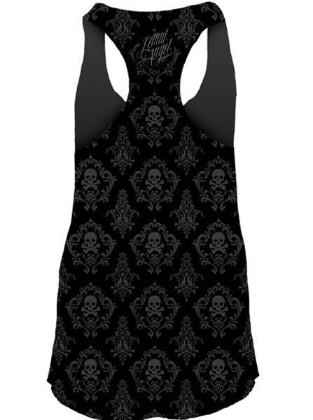 Lethal Angel Day Of The Dead Rose Skull Tattoo Womens Tank Top Shirt