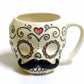 Sugar Skull with Mustache Ceramic Coffee Mug New