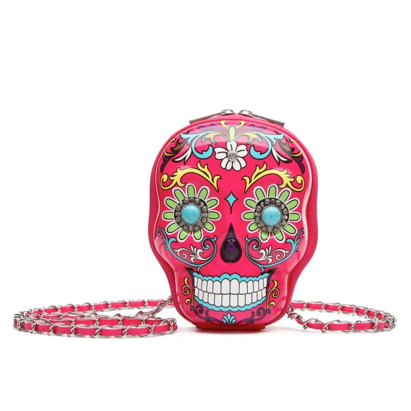 Cowgirl Trendy Sugar Skull Calavera Day of The Dead Crossbody Handbag Messenger