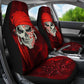 Skull Car Seat Cover Red Viking Skeleton Sale (Set of 2)