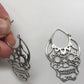 Silver-Plated Sugar Skull Hoop Earrings