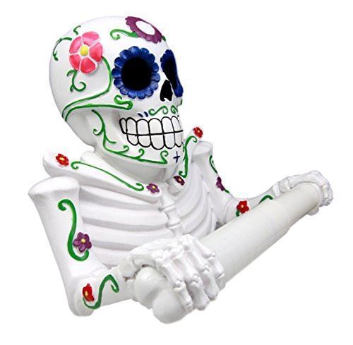 Sugar Skull Toilet Paper Holder Bathroom Wall Mounted Home Decor