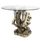 Skull Skeleton Bones Unique Furniture Glass Top Pedestal Side Table Gothic Decor