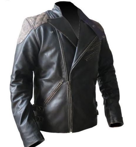 Men’s Biker Reinforced Vintage Distressed Black Skull Leather Jacket