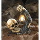 Sinister Skull With Lantern Outdoor Garden Halloween Skeleton Prop Spooky Decor