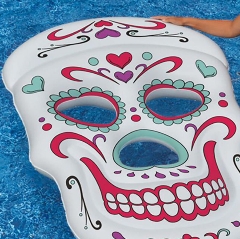 Swimline Giant Inflatable 62-Inch Sugar Skull Swimming Pool Island Raft