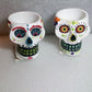 NEW! Set of 2 Sugar Skull - Day of the Dead Tea Light Candle Holders Halloween