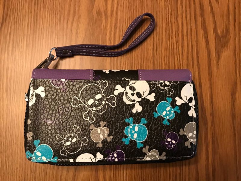 Cowgirl Trendy Western SPECIAL SUGAR SKULL Concealed Carry Handbag/Wallet PURPLE