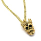 Men's Gold Plated King Head Skull Pendant 24" Cuban Chain Hip-Hop Necklace