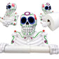 White Day Of The Dead Sugar Skull Floral Skeleton Bathroom Toilet Paper Holder