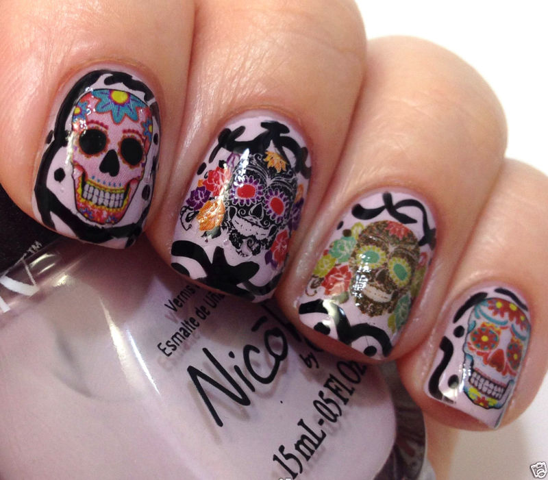 Halloween Sugar Skull Nail Art Waterslide Decals Set #4 - Day of the Dead!