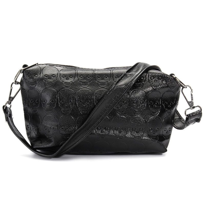 2pcs Fashion Women Leather Skull Handbag Shoulder Crossbody Messenger Bag Purse
