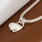 silver plated gorgeous charm fashion charm heart wedding lady love zircon necklace noble luxury 18 inches Silver jewelry hot