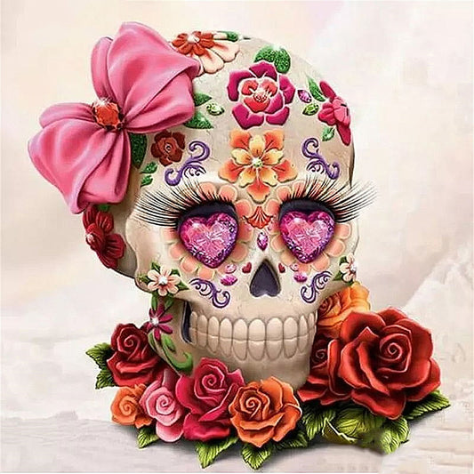 Skull flower diamond embroidery puzzles diamond painting