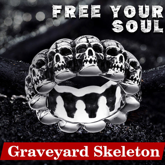 stainless steel punk cycle skull ring for men personality popular for aliexpress jewelry