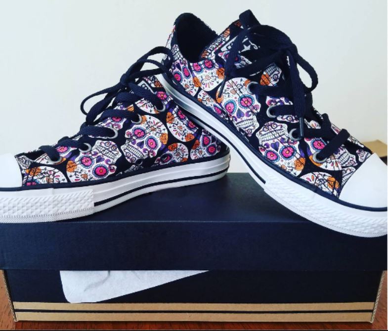 Women Sugar skull Day of the dead Low tops shoes