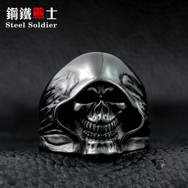 good detail the death skull vintage ring for man stainless steel movie style hot sale skull jewelry