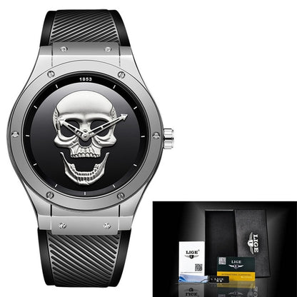 3D Skull Watch Top Brand Quartz Silicone Watchs Waterproof