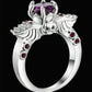 Brand New Arrival Creative Black Silver Gold colour Wing Skull Ring with AAA Zirconia Crystal Plated Party Jewelry