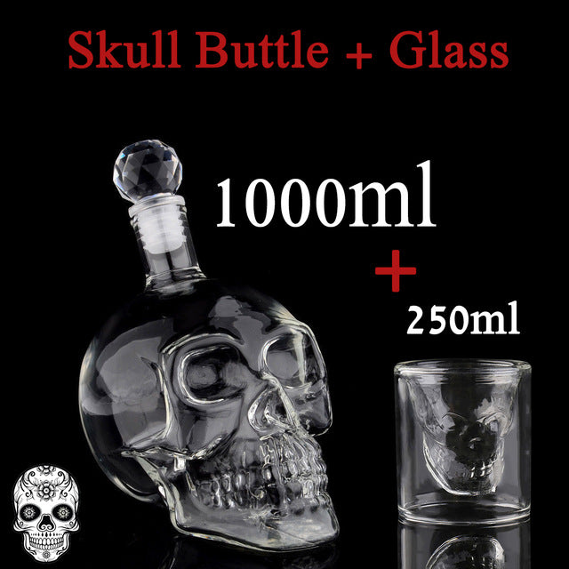 Crystal Vodka Skull Head Bottles with Skull Cup 125ML 350ML 550ML 1000ML