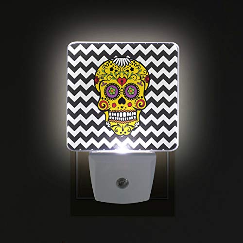 Sugar Skull Flowers LED Night Light with Smart Dusk to Dawn Sensor