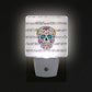 Sugar Skull Flowers LED Night Light with Smart Dusk to Dawn Sensor