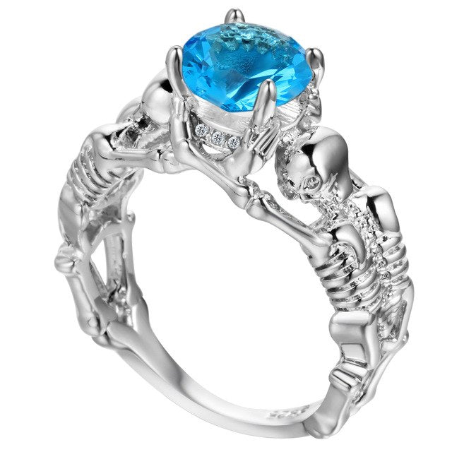 Ghost evil Skull skeleton Hand CZ Ring European and American Punk style Motor Biker Men Ring new skull men's jewelry