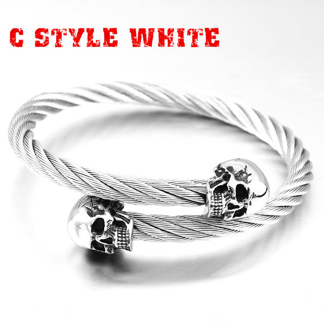 New Cool Punk Skull Bracelet For Man 316 Stainless Steel love Bangle Man's High Quality Jewelry BRG-012
