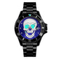 Men's Quartz Skull Watch Men Stainless Steel Skeleton Creative Watch