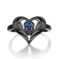 Angel Skull Love Heart Zircon Crystals Ring Wedding