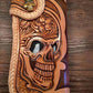 Great Handcraft Skull Designer Hand Carved Male Hasp Card Wallet