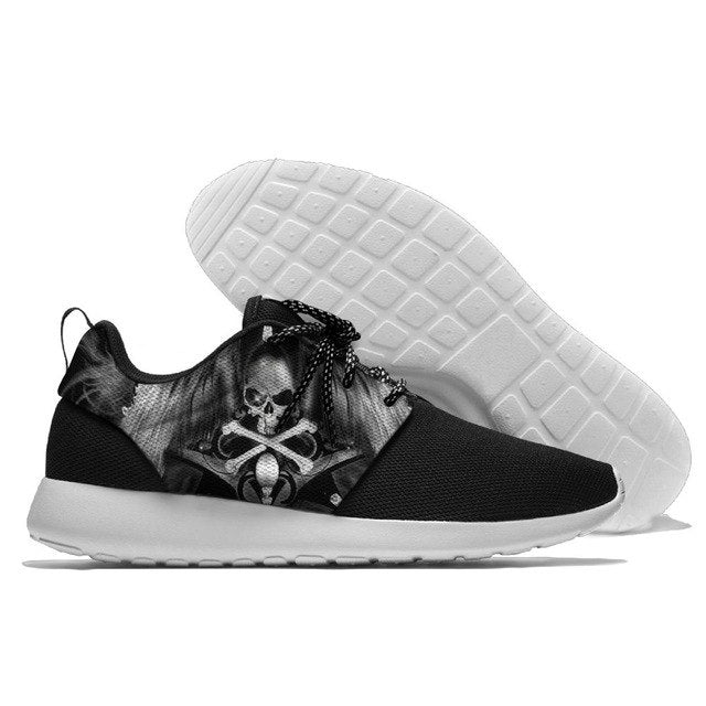 Men and womens  Running Sneaker Lightweight Walking Cool Skull Comfort Sports Running Shoes