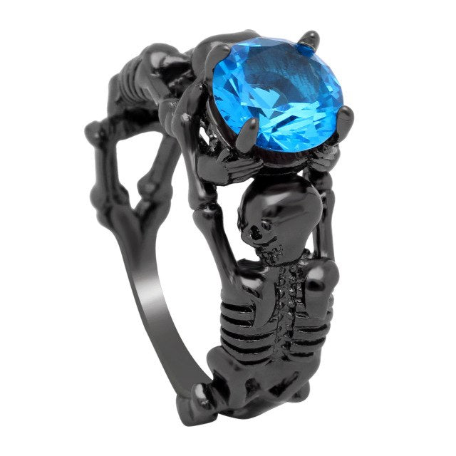 Ghost evil Skull skeleton Hand CZ Ring European and American Punk style Motor Biker Men Ring new skull men's jewelry